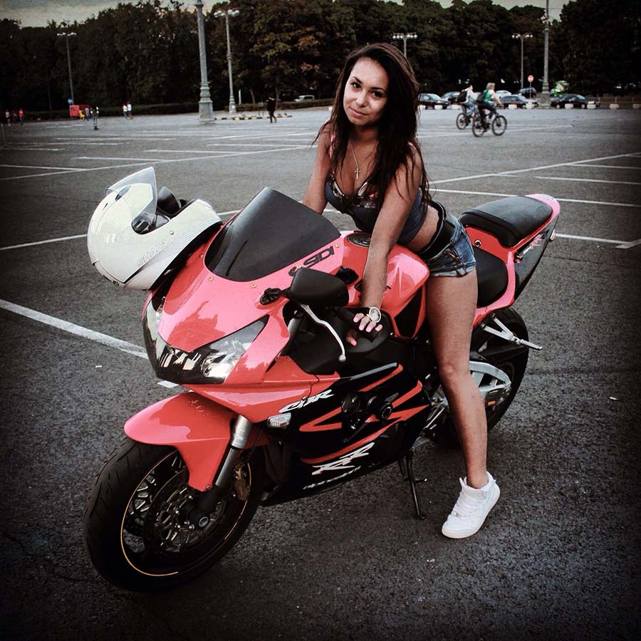 Brunettes on a motorcycle in Virginia Beach